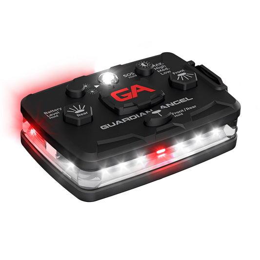 Guardian Angel Elite Series White/White & Red wearable safety light