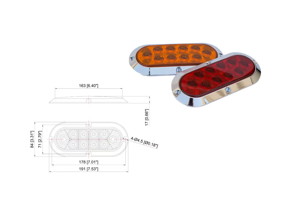 ALT surface mount light dimensions