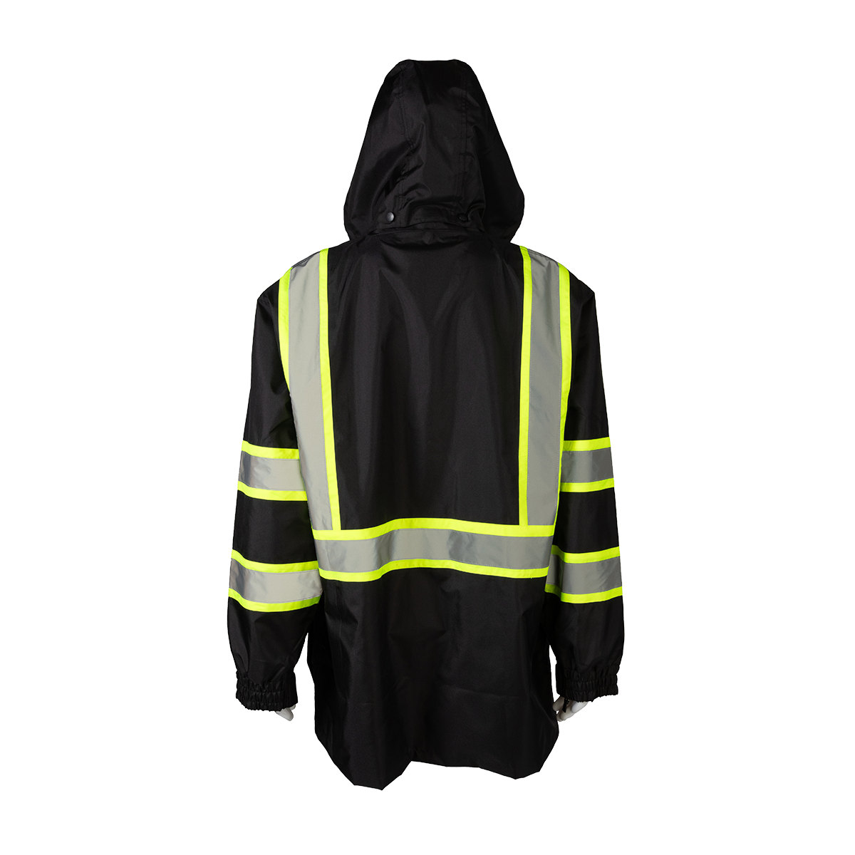 Petra Roc BKPJLW-LG Waterproof Lightweight Rain Parka with Lime Contrast - Black/Lime