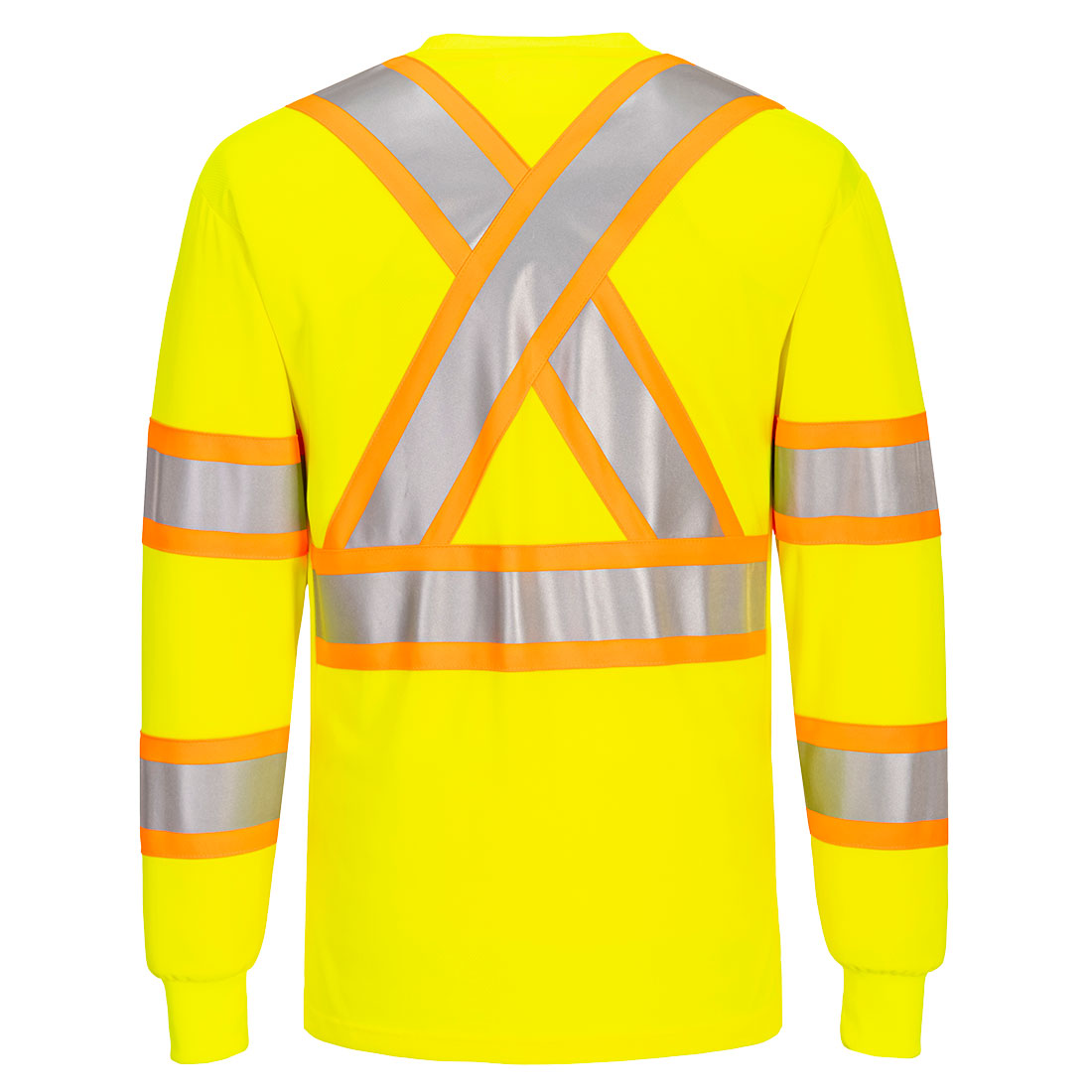 Portwest CA111 Hi-Vis X Back Contrast Tape T-Shirt L/S - Yellow, back