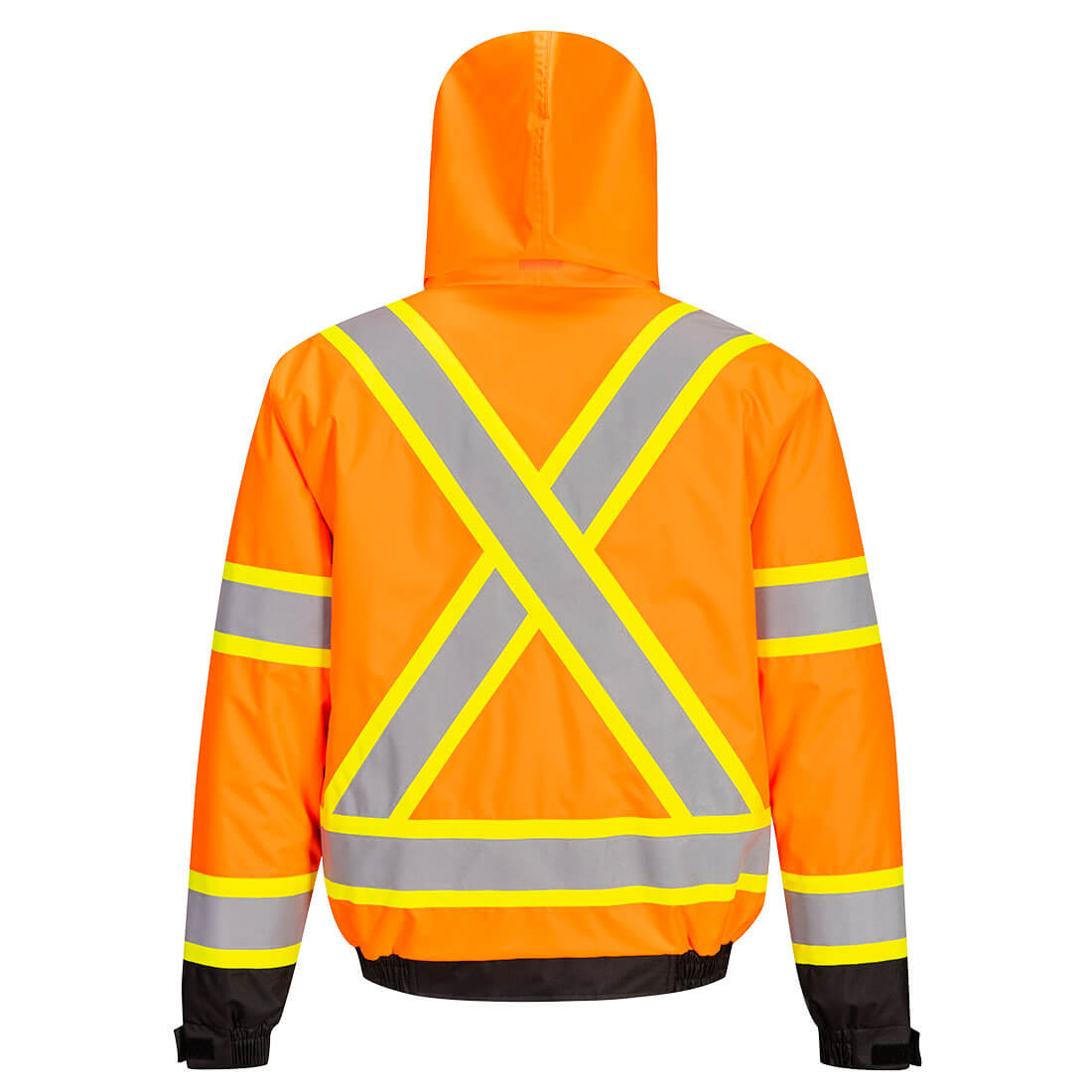 Portwest CA160 Hi-Vis X Back Winter Bomber Jacket - Orange/Black, back