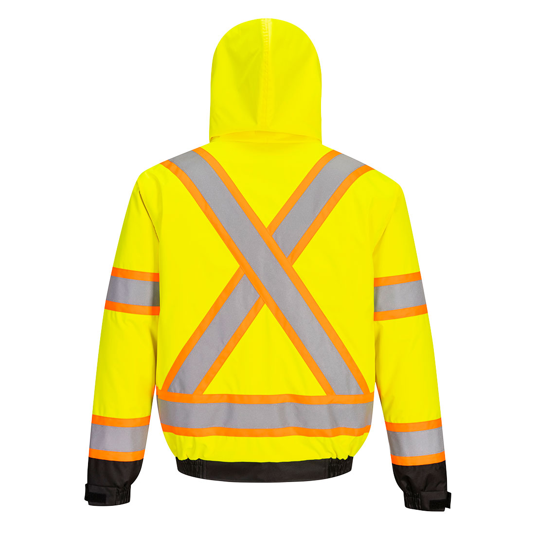 Portwest CA160 Hi-Vis X Back Winter Bomber Jacket - Yellow/Black, back