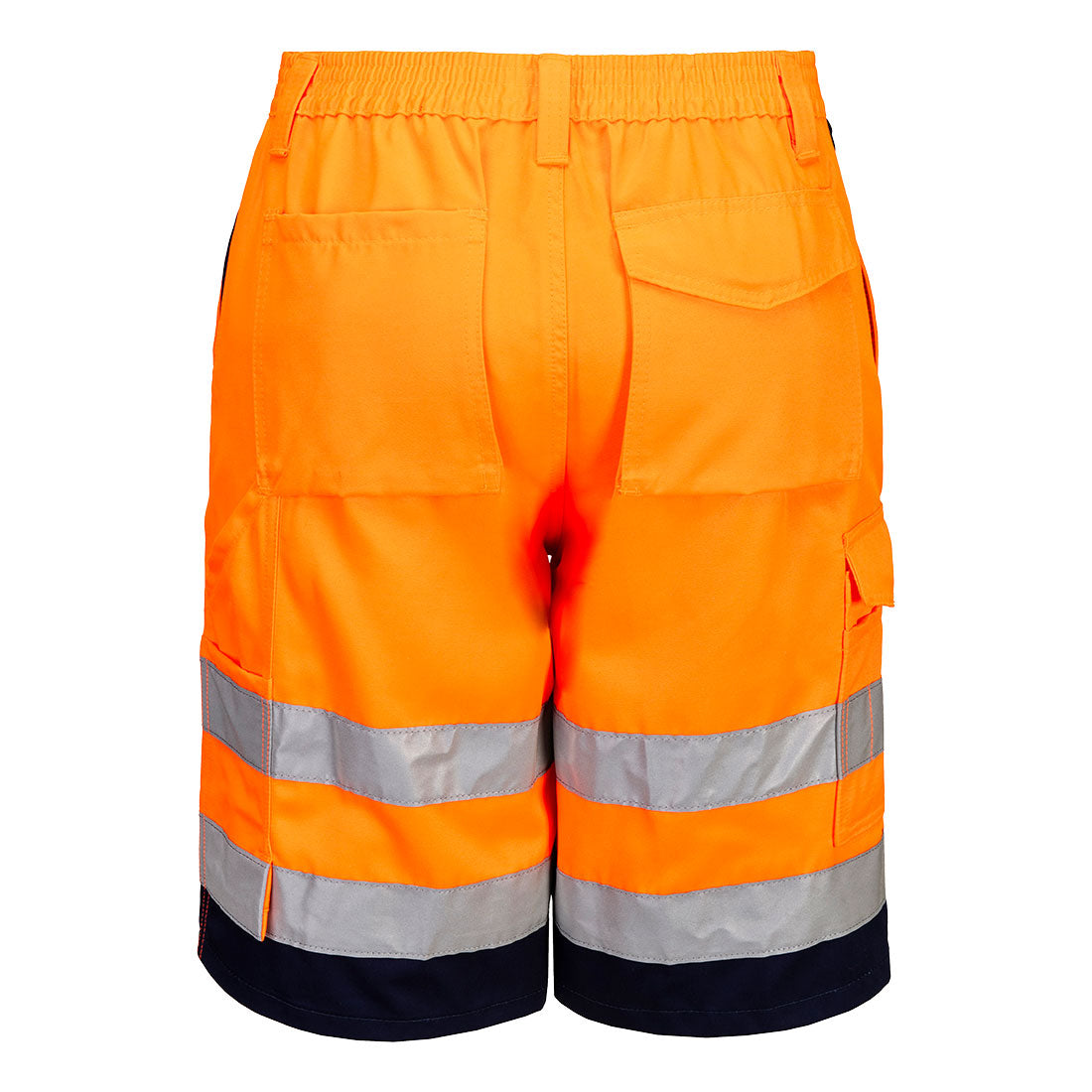 Portwest E043 Hi-Vis Polycotton Shorts - Orange/Navy, back