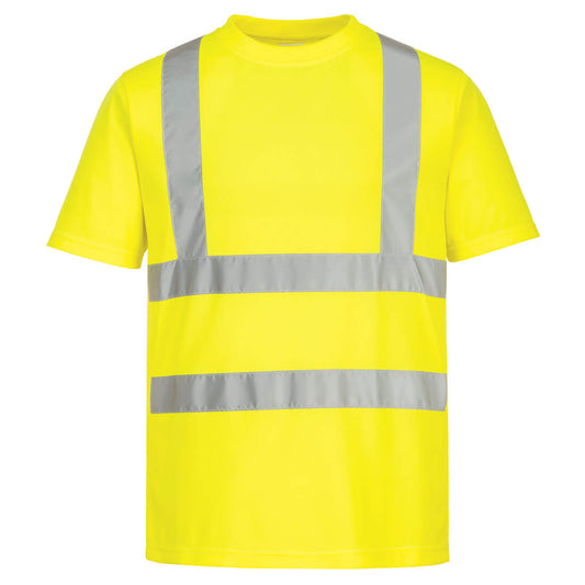 Portwest EC12 Eco Hi-Vis Short Sleeve T-Shirt (6 Pack) - Yellow, front