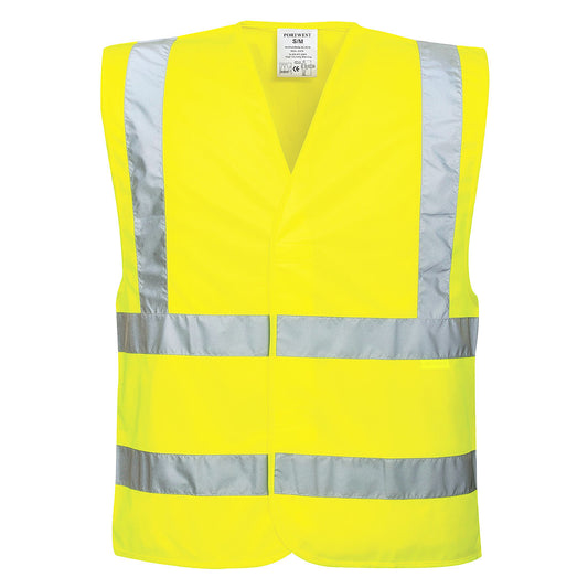 Portwest EC76 Eco Hi-Vis Band and Brace Vest (10 Pack) - Yellow, front