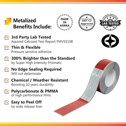 Reflomax Premium Grade DOT-C2 Reflective Conspicuity Tape - Thin & Flexible