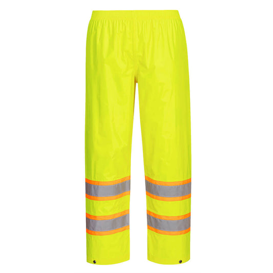 Portwest H447 Hi-Vis Contrast Tape Rain Pants - Yellow, front