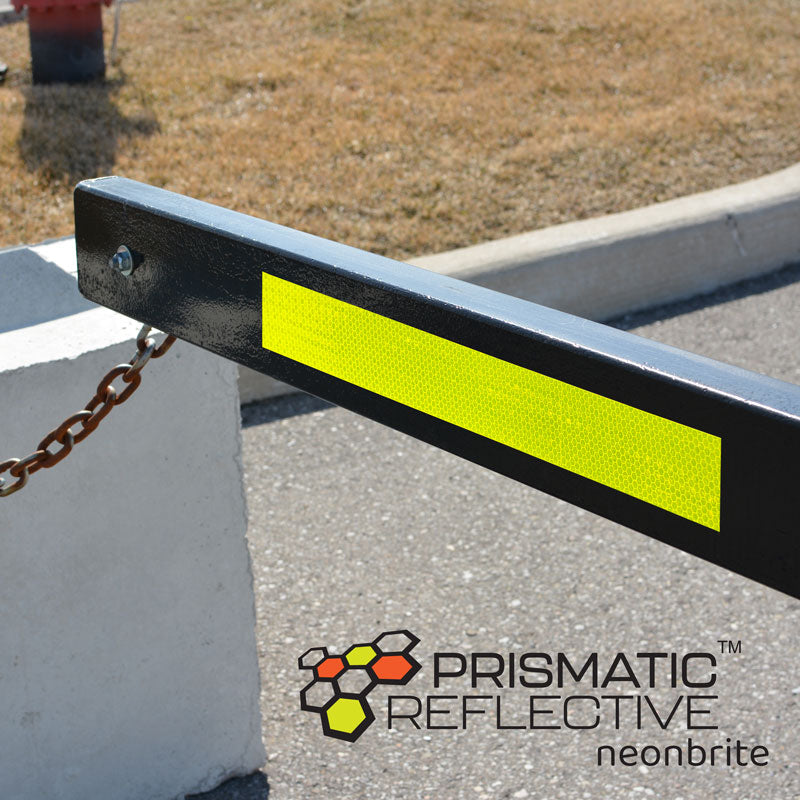 INCOM NeonBrite Fluorescent Yellow tape applied to a gate