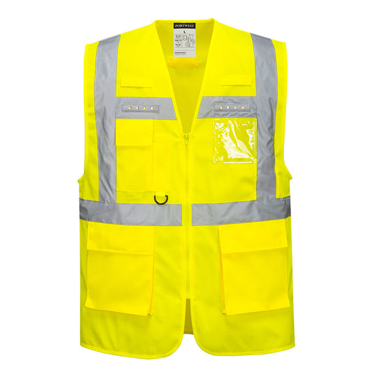 Portwest L476 Orion LED Executive Vest - Yellow, front