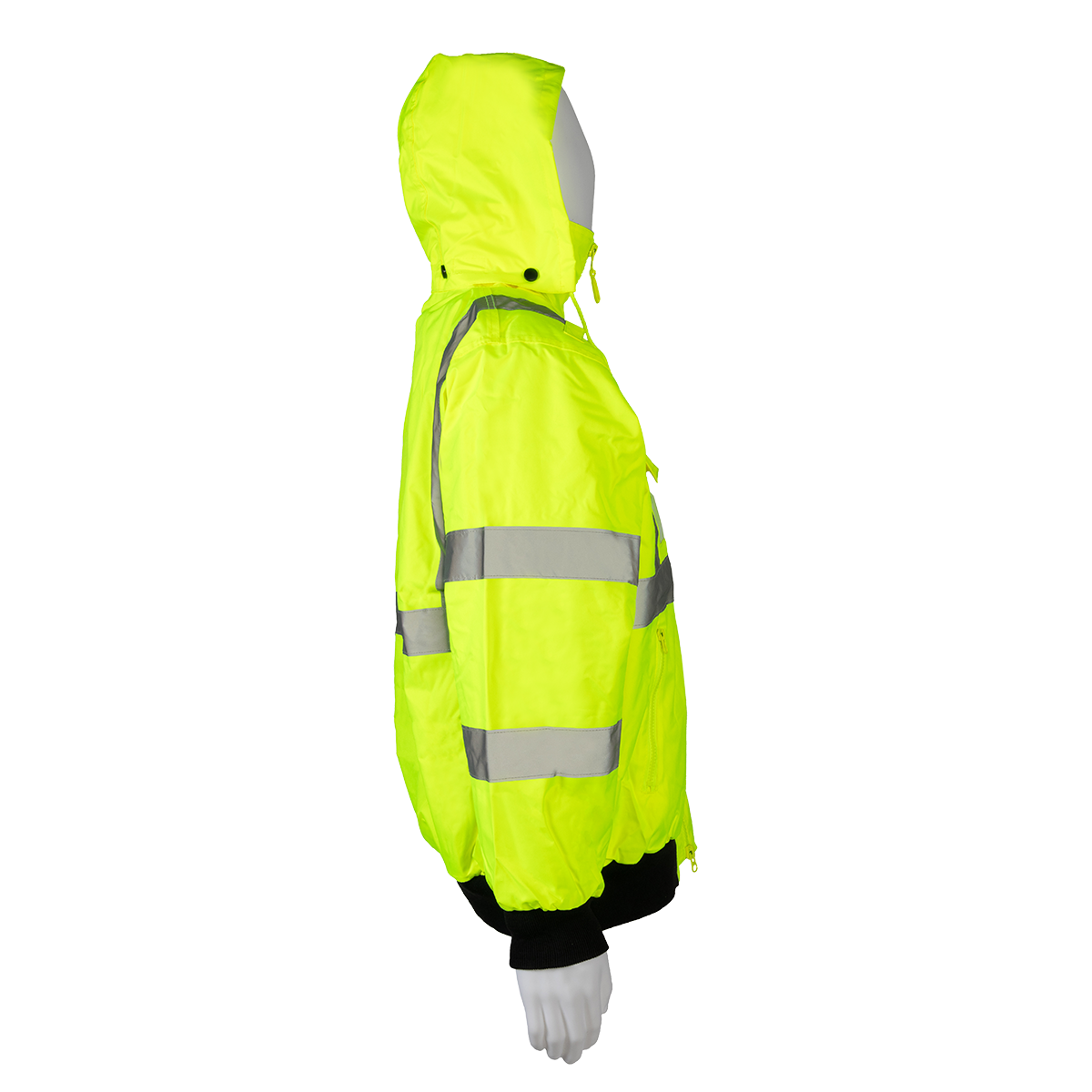 Petra Roc LBJ-C3 ANSI Class 3 Waterproof Bomber Jacket with Removable Fleece Liner - Lime