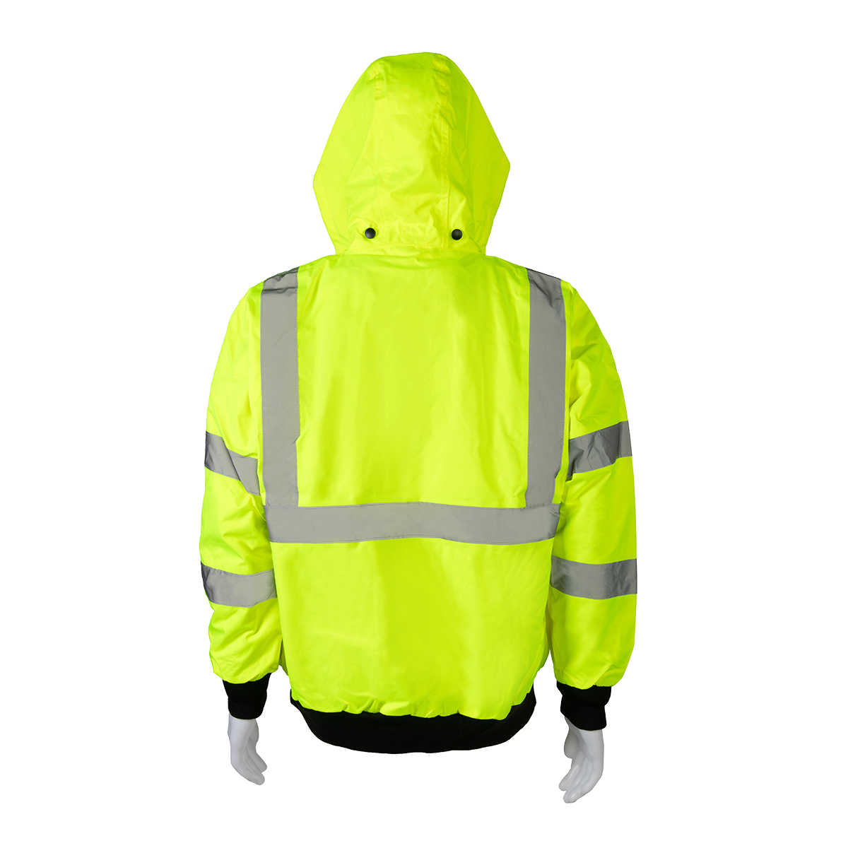 Petra Roc LBJ-C3 ANSI Class 3 Waterproof Bomber Jacket with Removable Fleece Liner - Lime