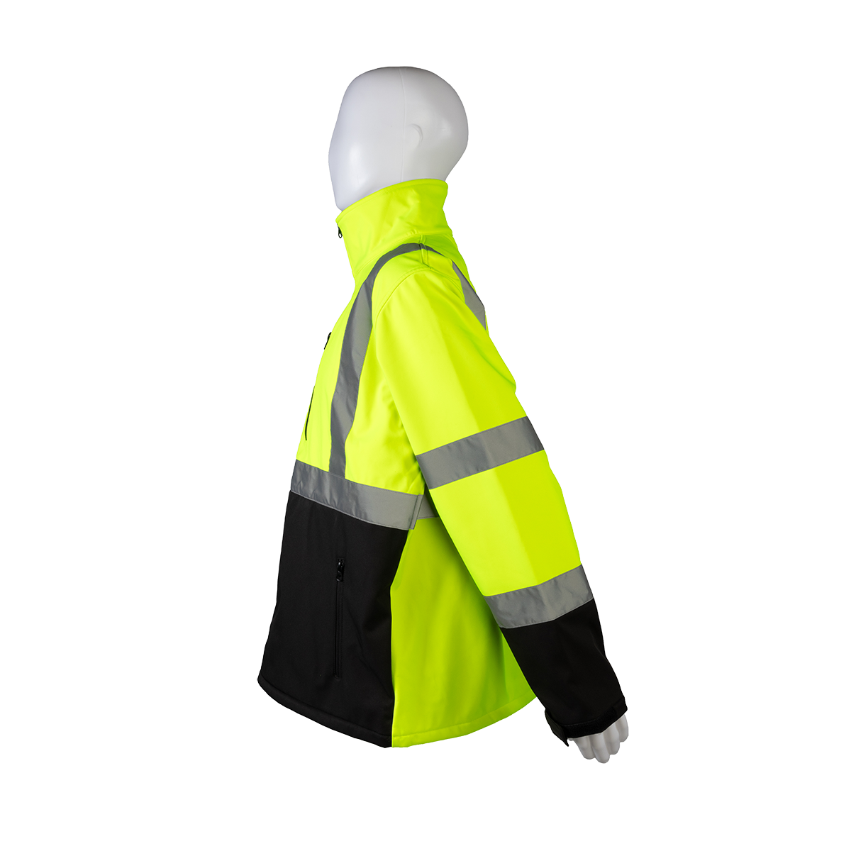 Petra Roc LBSFJ1-C3 ANSI Class 3 Two-Tone Water-Resistant Soft Shell Jacket - Lime/Black