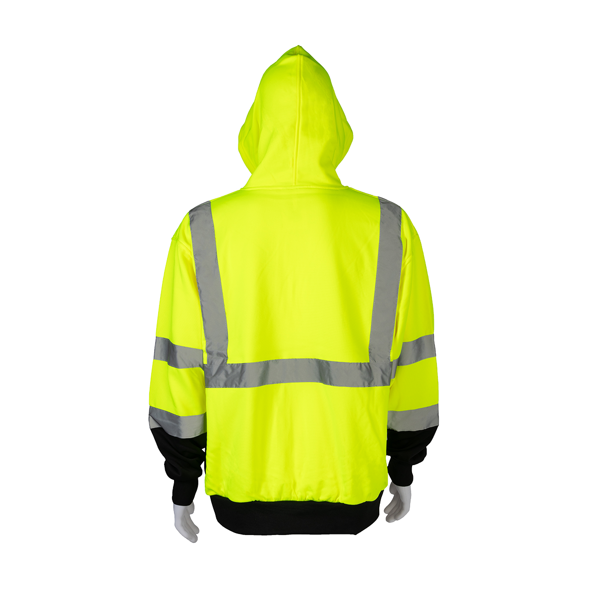Petra Roc LBZHSW-C3 ANSI Class 3 Two-Tone Zip-Up Hooded Sweatshirt - Lime/Black