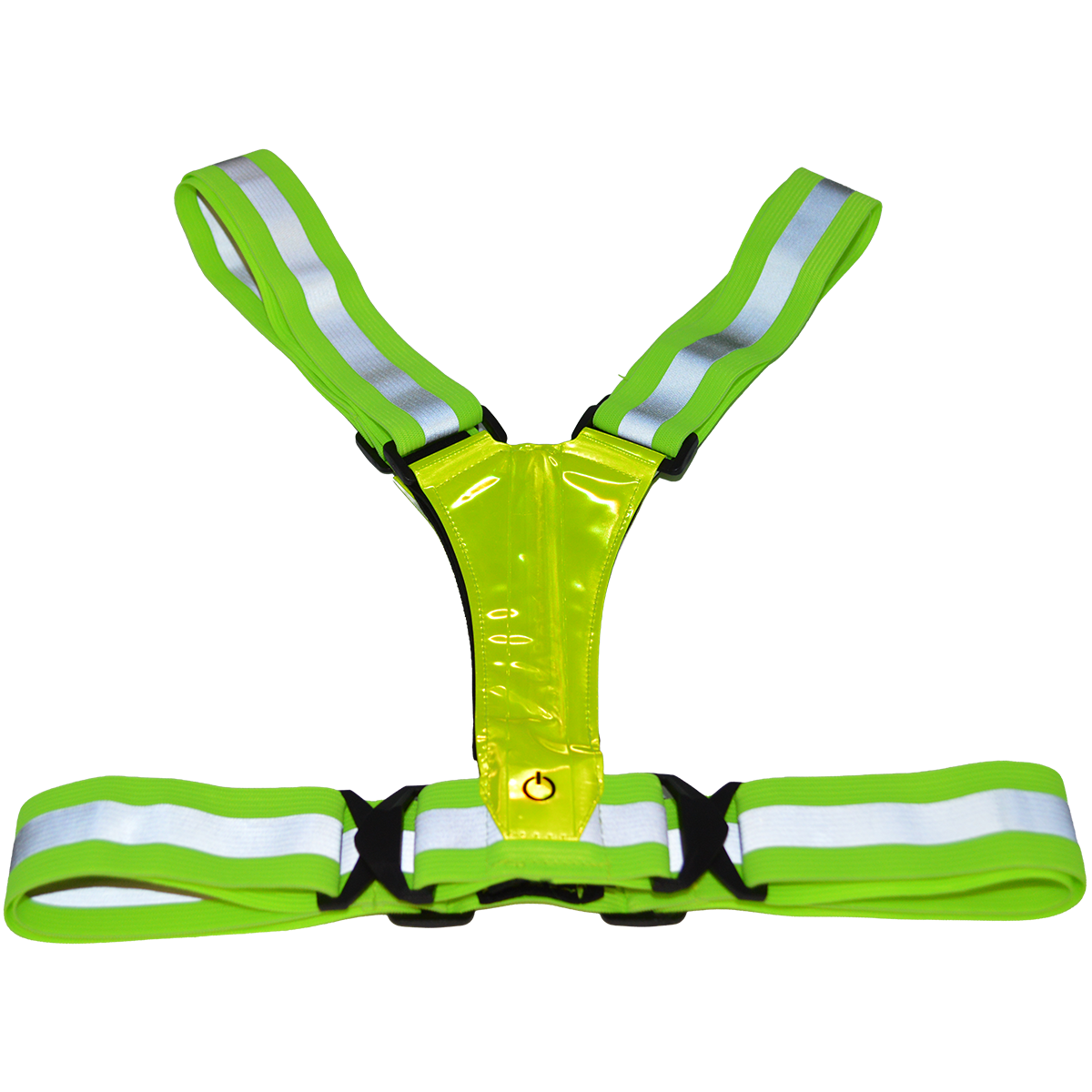 Petra Roc LHV-LEDVEST Hi-Vis Elastic Reflective Safety Vest with Built-In LED Lights - Lime