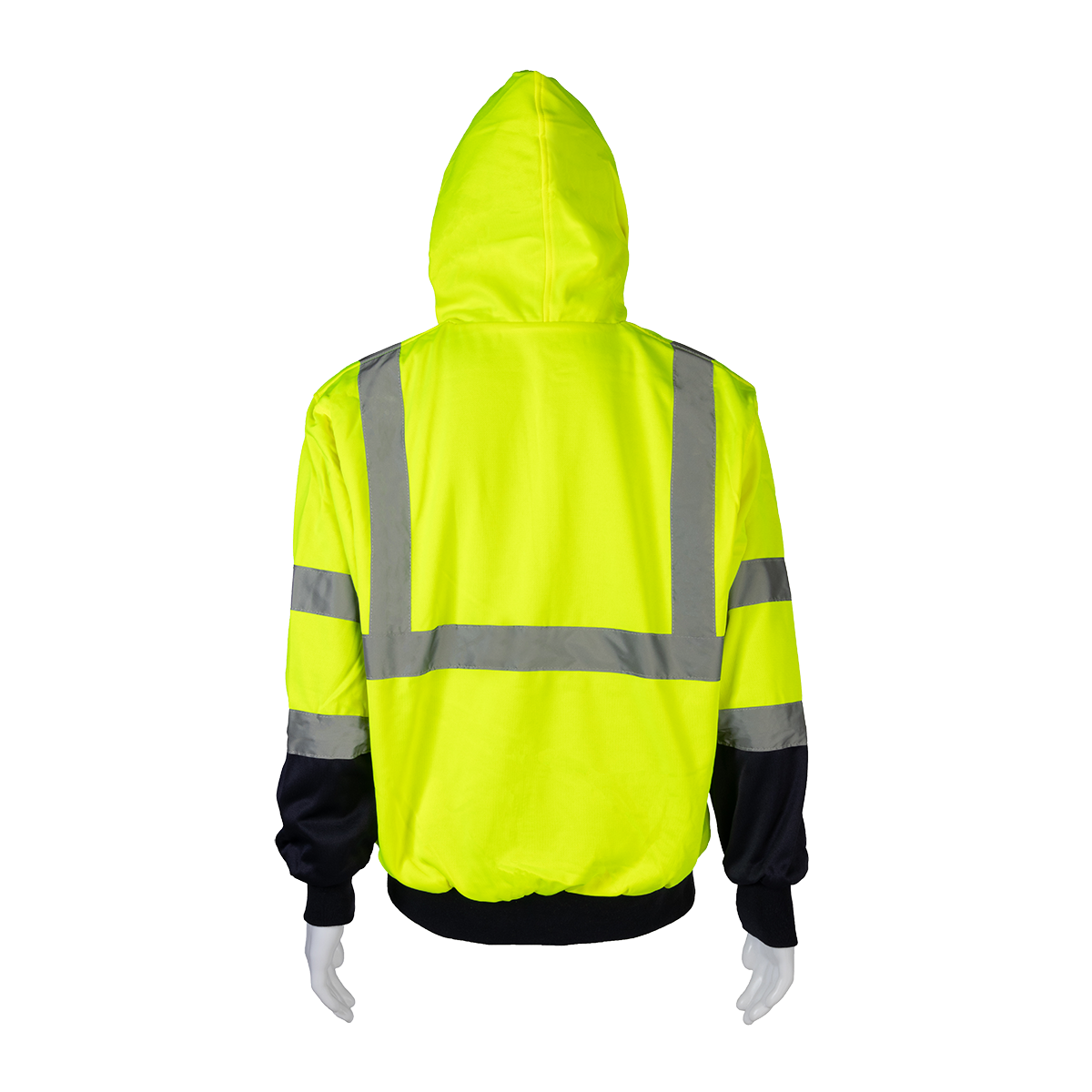 Petra Roc LNRVDWZHSW-C3 20 oz. Double-Weight Reversible ANSI Class 3 Zip-Up Hoodie - Lime/Navy