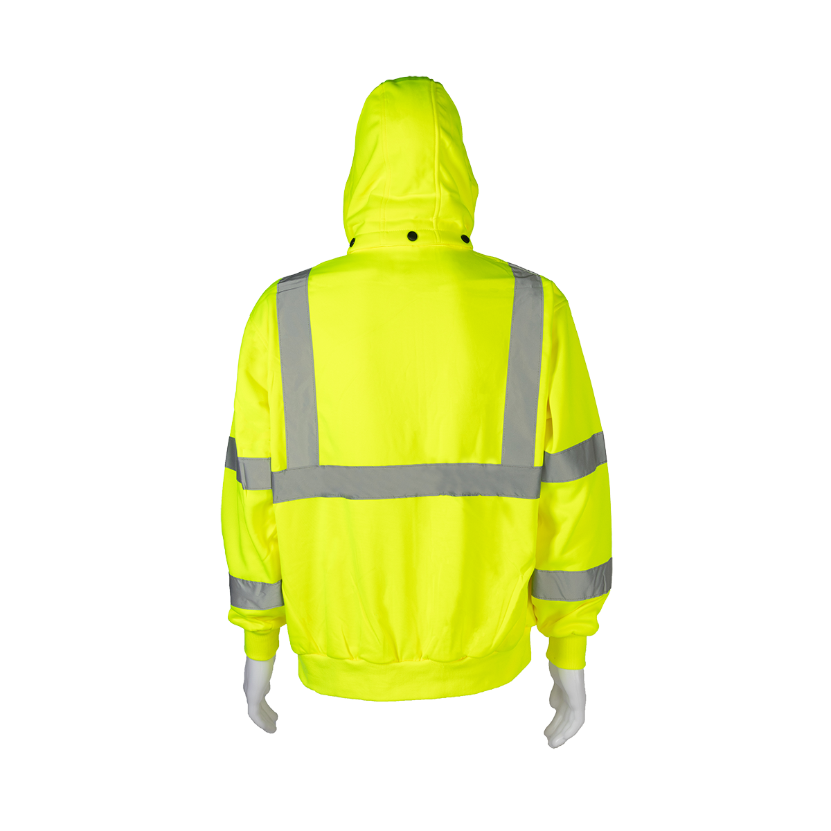 Petra Roc LSWS-C3 ANSI Class 3 Zip-Up Sweatshirt with Detachable Hood - Lime