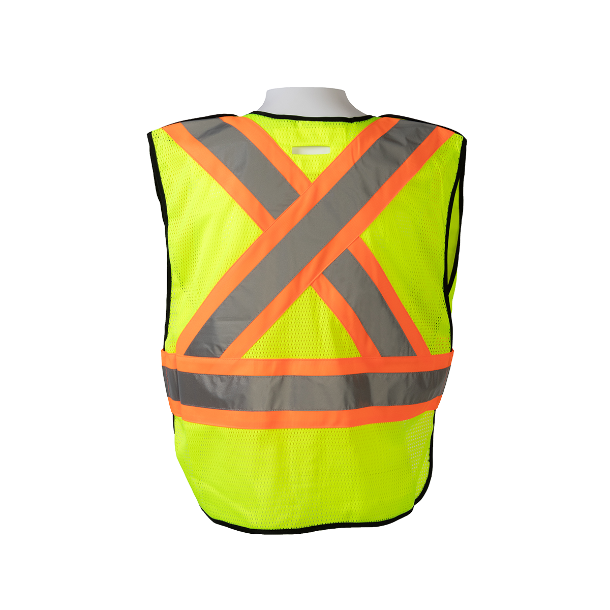 Petra Roc LV2-PSVCSA ANSI & CSA Public Safety Vest, Solid Front Mesh Back with Reflective X - Lime