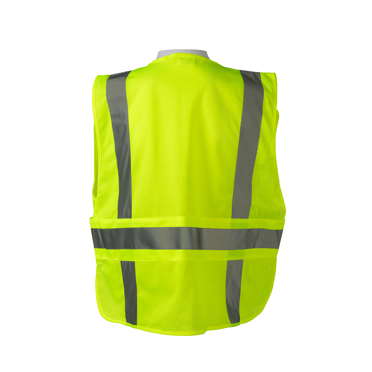 Petra Roc LVM2-LPSV ANSI Class 2 All-Lime Mesh Expandable 5-Point Breakaway Public Safety Vest - Lime