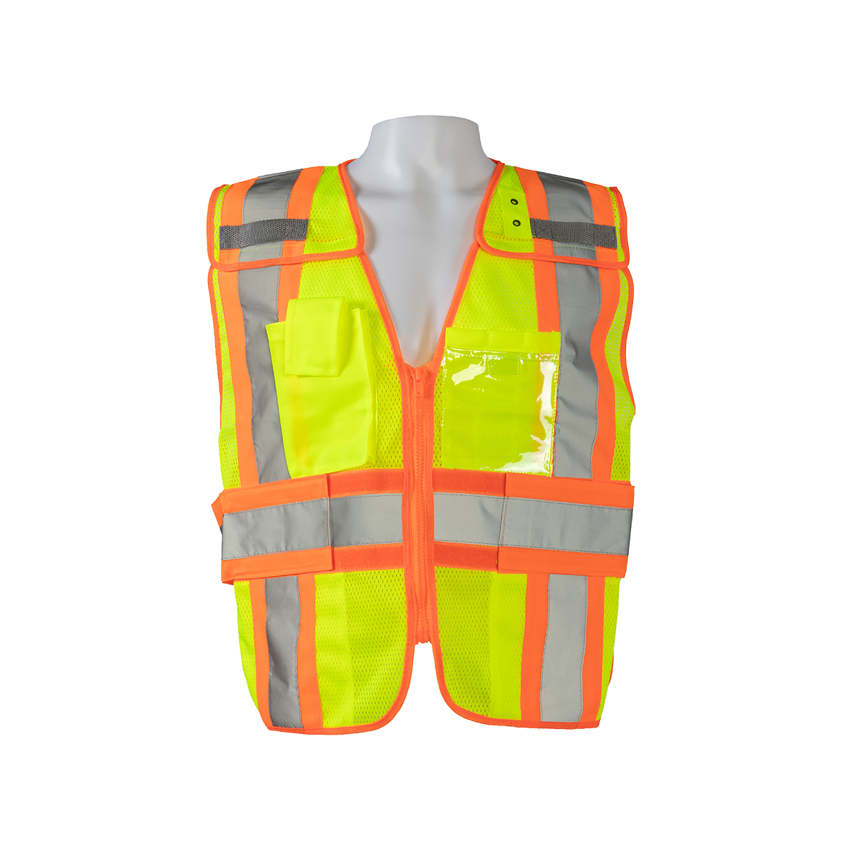 Petra Roc LVM2-PSVP ANSI Class 2 Two-Tone Incident Command Breakaway Vest, Mesh - Lime/Orange
