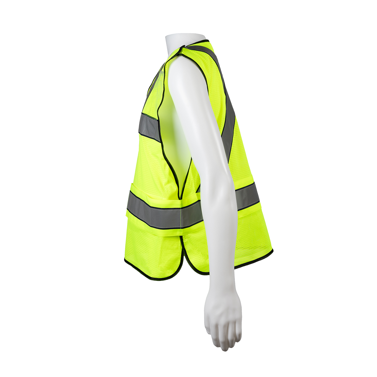 Petra Roc LVM2-VNPSV ANSI Class 2 Pullover V-Neck Breakaway Mesh Vest with Reflective X - Lime