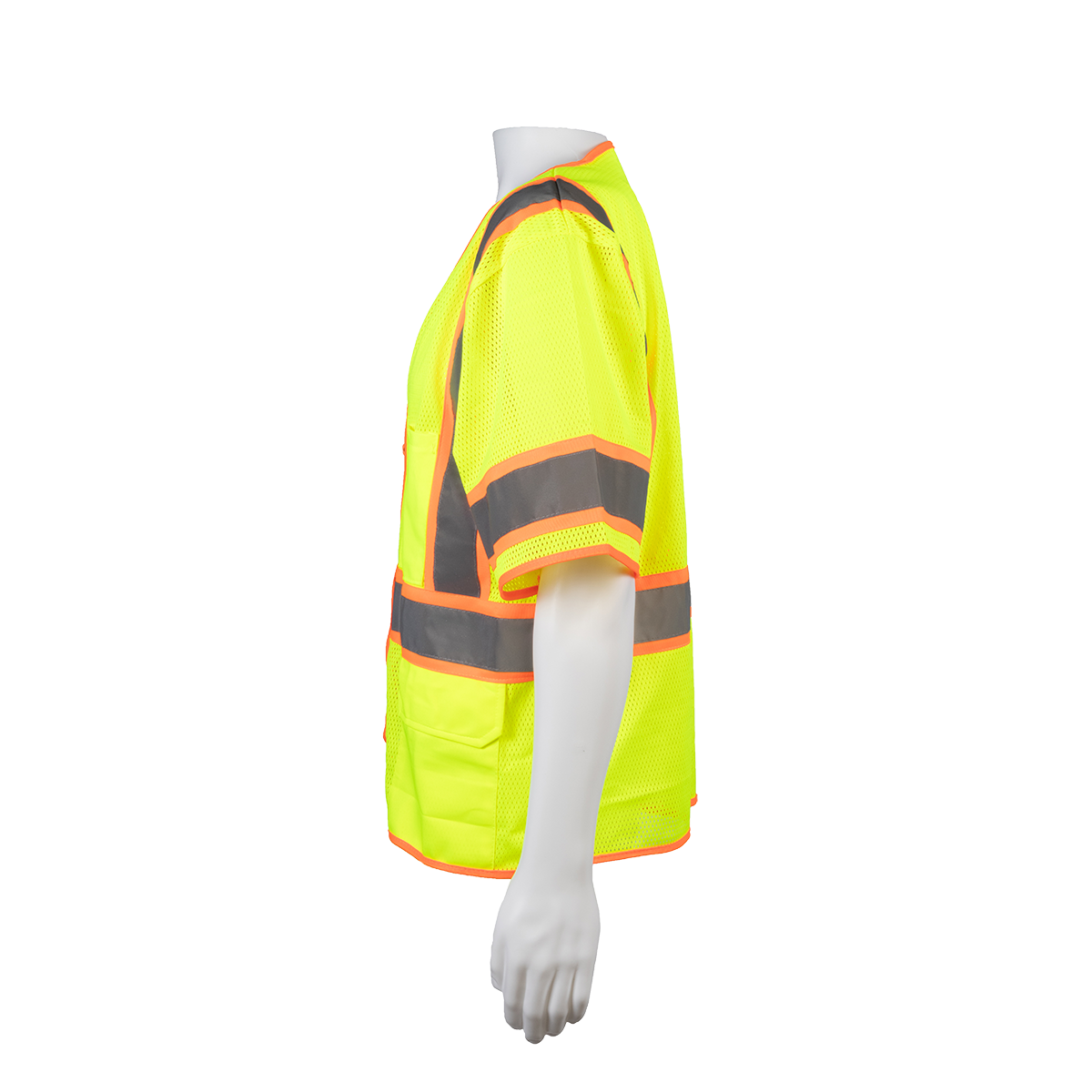 Petra Roc LVM3-CB1-EC ANSI Class 3 Two-Tone DOT Mesh Vest, Economy - Lime/Orange