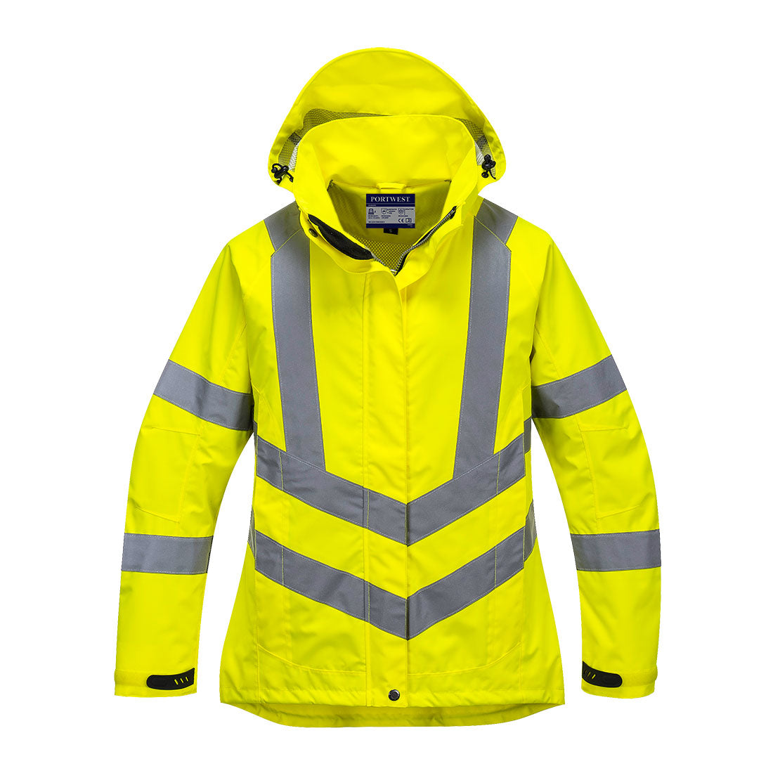 Portwest LW70 Hi-Vis Women's Breathable Rain Jacket - Yellow, front