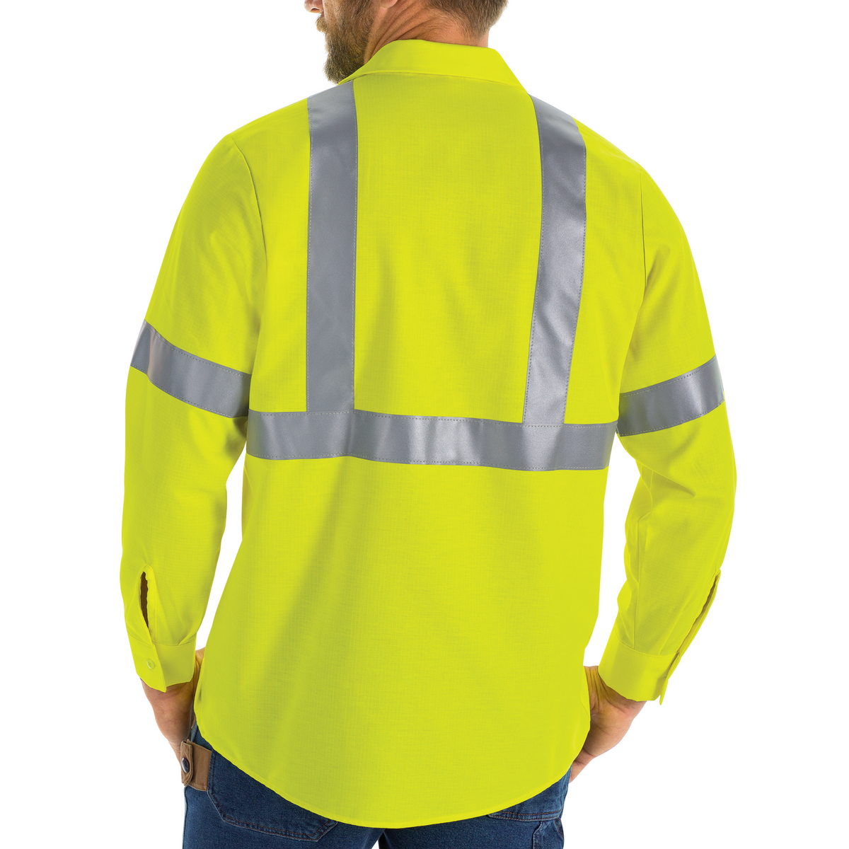 SY14HV Hi-Vis Long Sleeve Ripstop Work Shirt - Type R Class 2