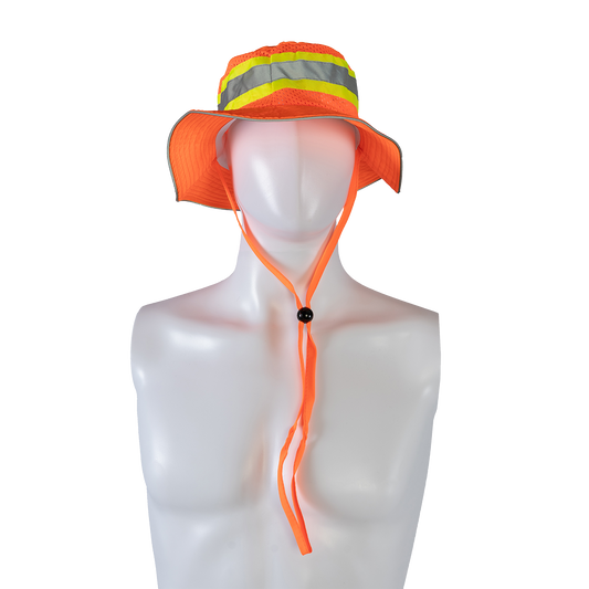 Petra Roc ORH-FB Hi-Vis Full Brim Ranger Style Sun Bucket Hat - Orange