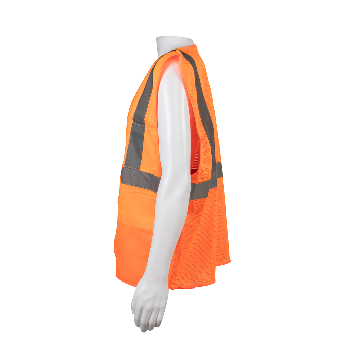 Petra Roc OV2-FSMB ANSI Class 2 Solid Front Mesh Back 4-Pocket Safety Vest - Orange