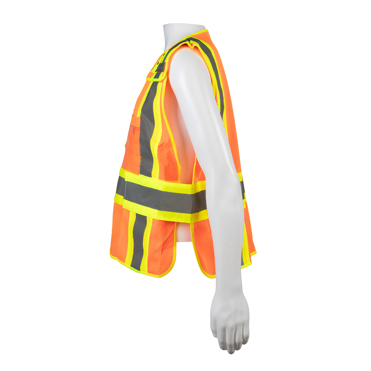 Petra Roc OVM2-PSV ANSI Class 2 Two-Tone Expandable Breakaway Public Safety Vest, Mesh - Orange/Lime