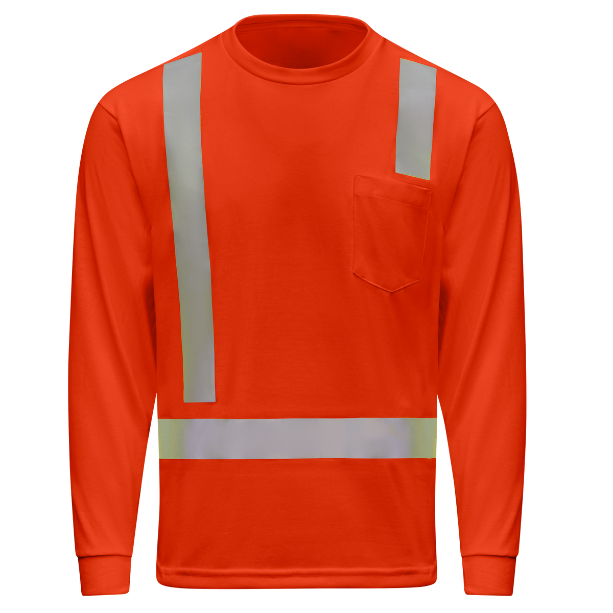 SK17OV Hi-Vis Long Sleeve Pocket T-Shirt - Type R Class 2 - Orange