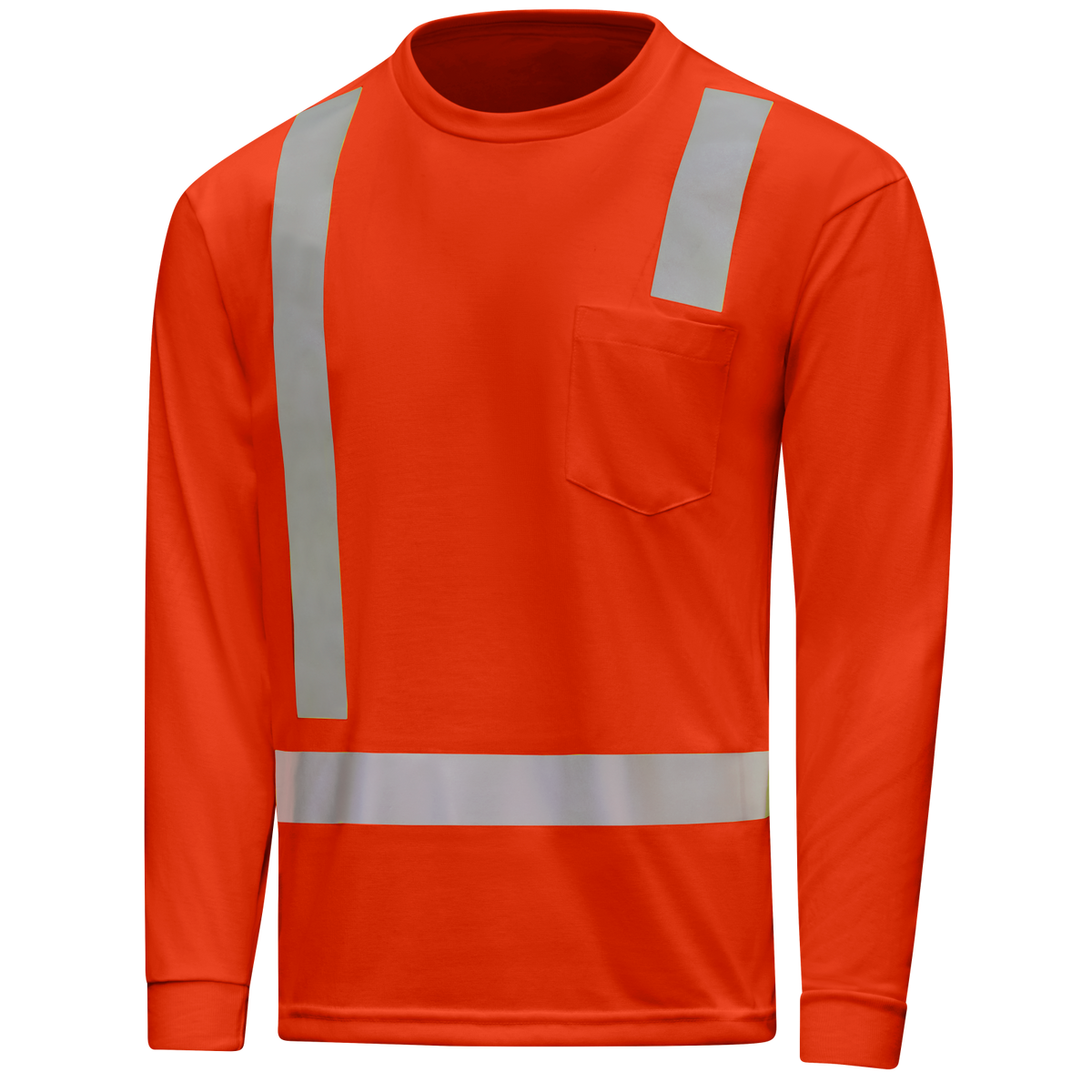 SK17OV Hi-Vis Long Sleeve Pocket T-Shirt - Type R Class 2 - Orange 3