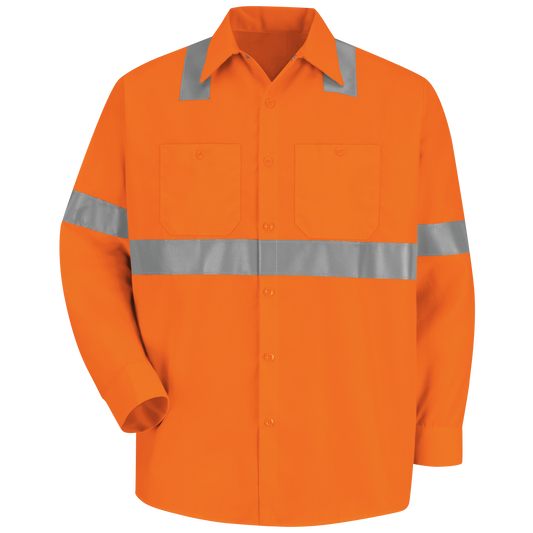 SS14O2 Hi-Vis Orange Long Sleeve Work Shirt - Type R Class 2