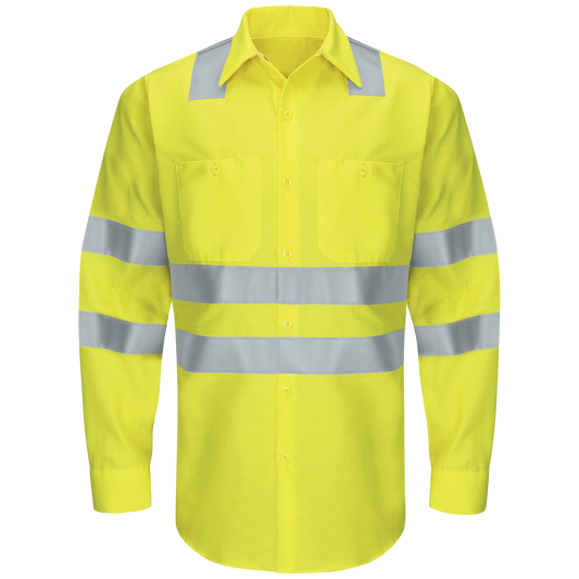 SY14AB Hi-Vis Long Sleeve Ripstop Work Shirt - Type R Class 3
