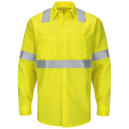 SY14HV Hi-Vis Long Sleeve Ripstop Work Shirt - Type R Class 2