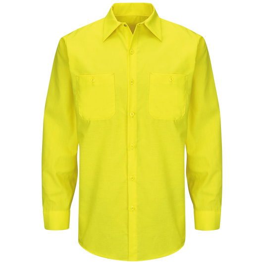 SY14YE Long Sleeve Enhanced Visibility Ripstop Work Shirt