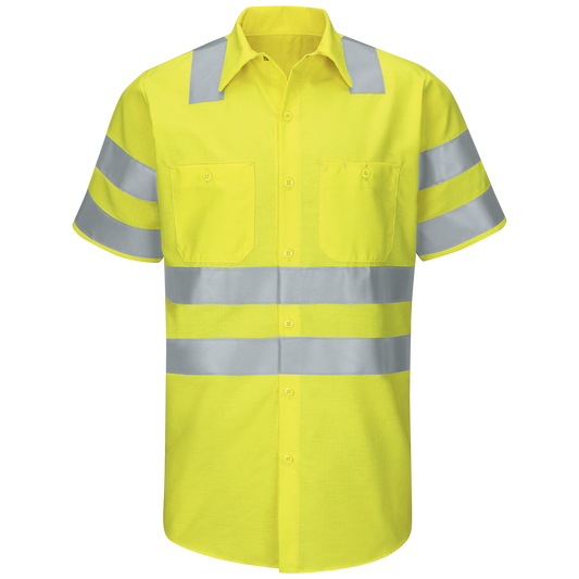 SY24AB Hi-Vis Short Sleeve Ripstop Work Shirt - Type R Class 3