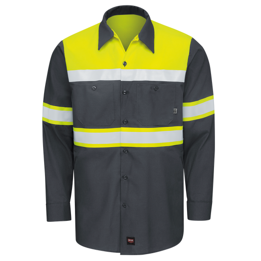 SY70 Hi-Vis Long Sleeve Color Block Ripstop Work Shirt - Type O Class 1