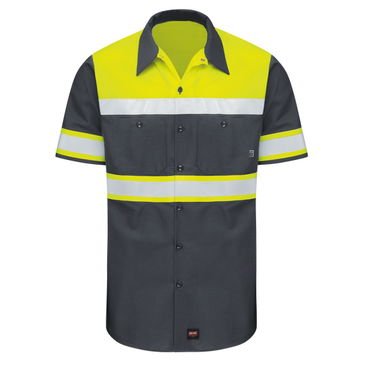 SY80 Hi-Vis Short Sleeve Color Block Ripstop Work Shirt - Type O Class 1