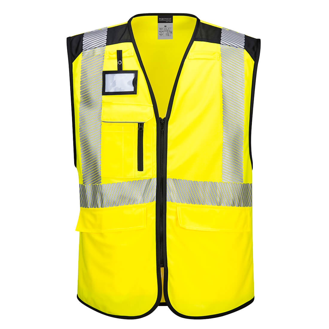 Portwest PW309 PW3 Hi-Vis Executive Vest - Yellow/Black, front