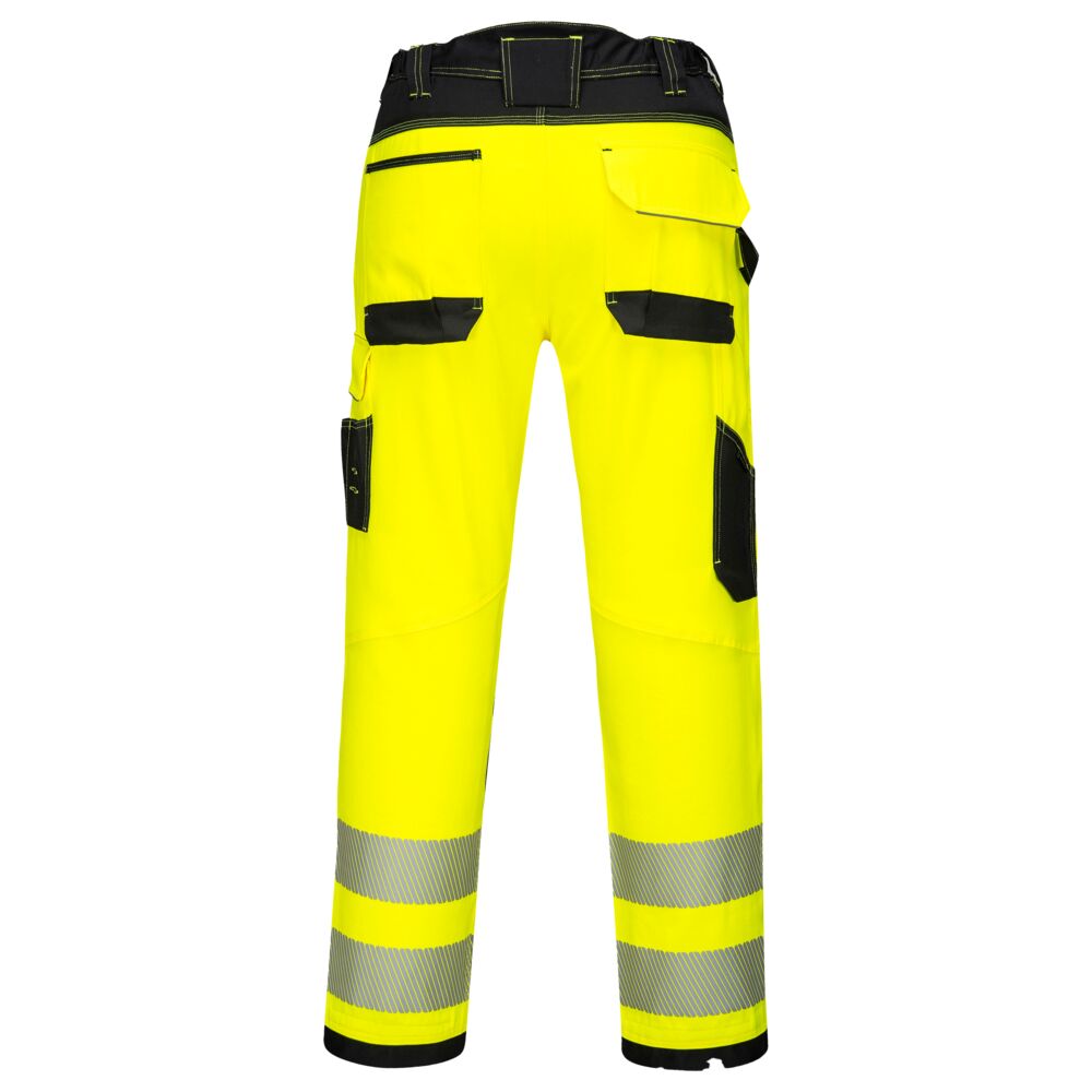 Portwest PW340 PW3 Hi-Vis Work Pants - Yellow/Black, back