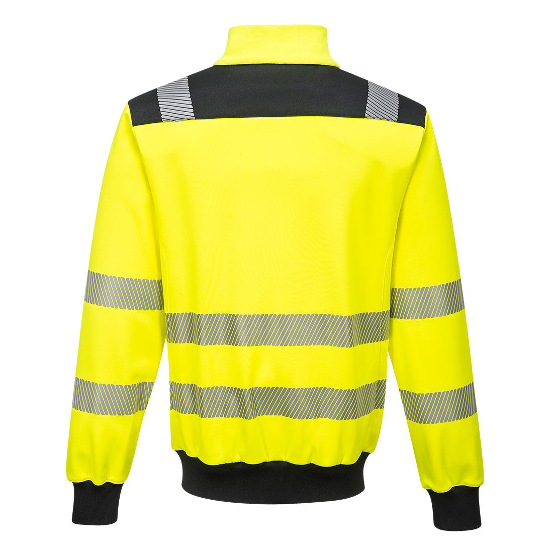 Portwest PW370 PW3 Hi-Vis Zipped Sweatshirt - Yellow/Black, back