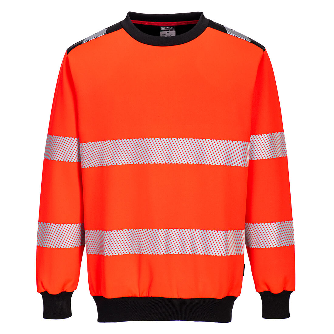Portwest PW379 PW3 Hi-Vis Sweatshirt - Black, front