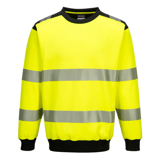 Portwest PW379 PW3 Hi-Vis Sweatshirt - Yellow/Black, front