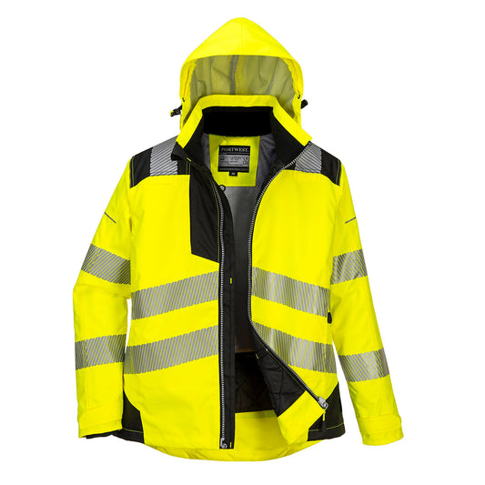 Portwest PW382 PW3 Hi-Vis Women's Winter Jacket - Yellow/Black, front