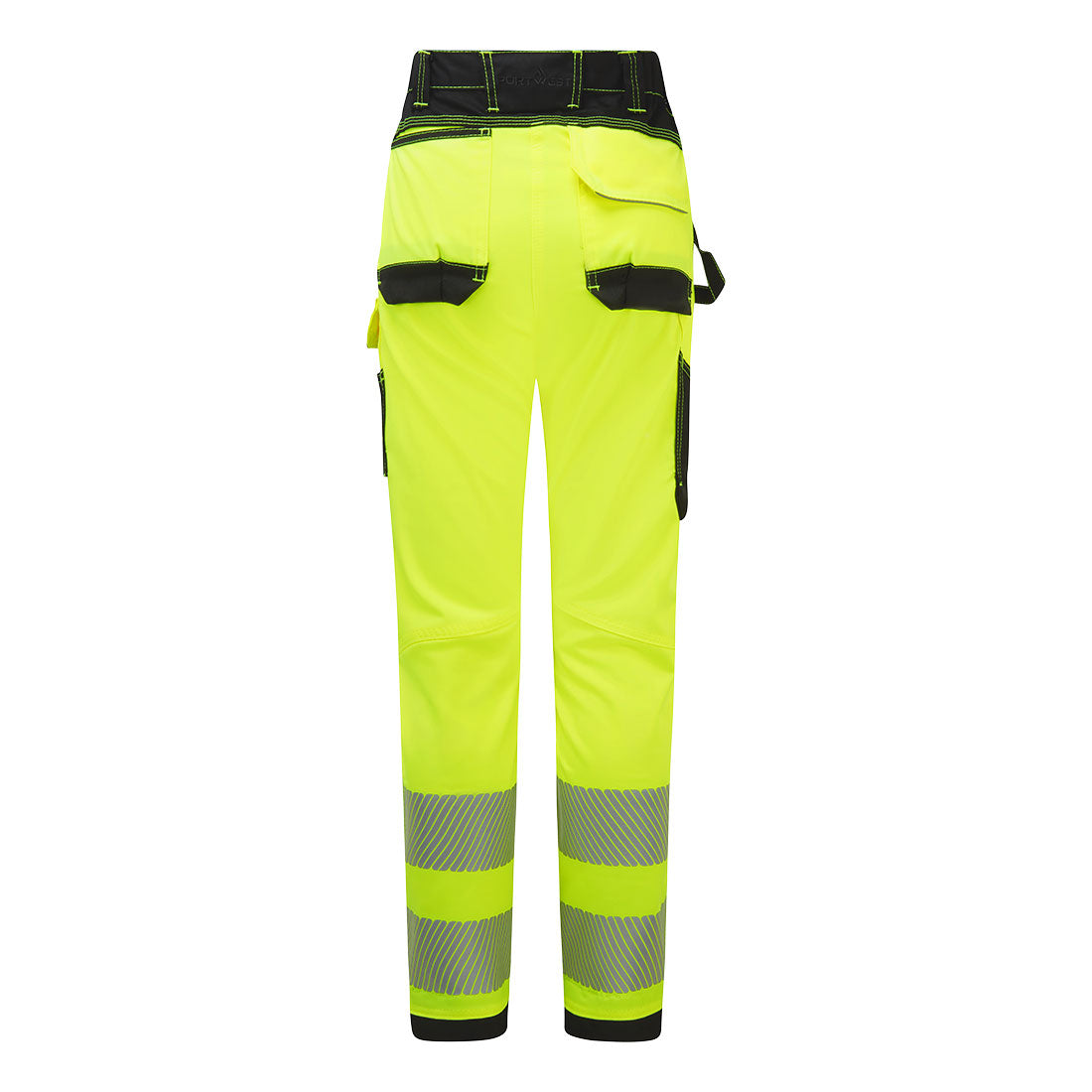 Portwest PW385 PW3 Hi-Vis Women's Stretch Work Pants - Yellow/Black, back