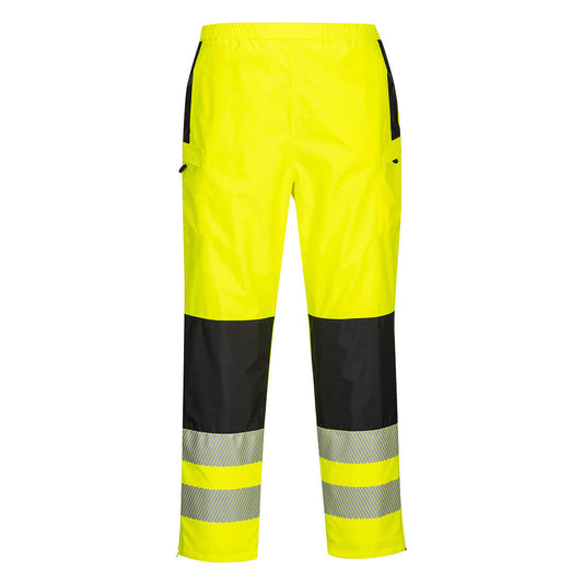 Portwest PW386 PW3 Hi-Vis Women's Rain Pants - Yellow/Black, front