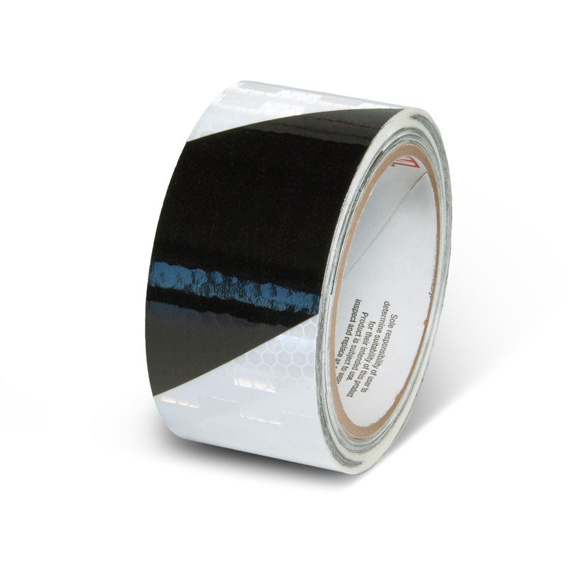 INCOM Prismatic Hazard Stripe Tape Black/White 2 in