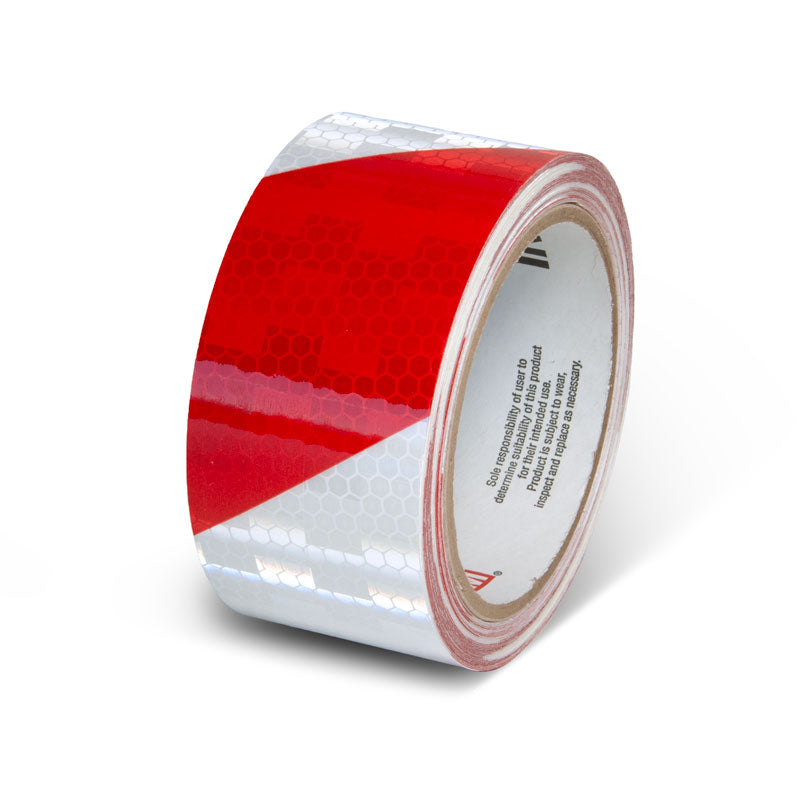 INCOM Prismatic Hazard Stripe Tape Red/White 2 in