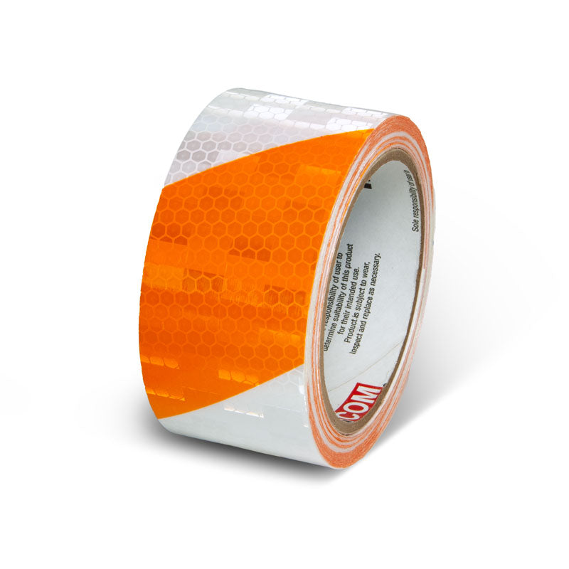 INCOM Prismatic Hazard Stripe Tape Orange/White 2 in